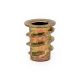 #8-32 x 10 mm Zinc Flanged Threaded Insert for Soft Wood