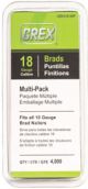 Grex 18 GA BRAD NAILS, GALVANIZED. Multi-Pack