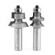 Router Bit Set, Wood, 1/2-5/8 In, 2 Pc 