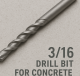 3/16 x 4 in. long Masonry Drills for Concrete Screws