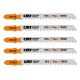 CMT 4 in. x 6 TPI Fine Straight-Cutting Jig Saw Blade for Wood from 1/4 to 2-3/8 in. Thick - 5-pack
