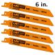CMT Bi-Metal Recip. Blade for Thin Metal (1/16 - 5/32 in.) - 6 in. - 5-pack