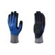 Nitrile Dipped Blue Nylon Knit Gloves-Sandy Finish-1 Pair - Size S