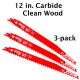 Diablo Demo Demon Carbide Recip. Blade for Pruning or Clean Wood - 12 in. Length - 3-Pack