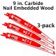 Diablo Demo Demon Carbide Recip. Blade for Nail-Embedded Wood - 9 in. length - 3-pack