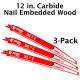 Diablo Demo Demon Carbide Recip. Blade for Nail-Embedded Wood - 12 in. length - 3-pack