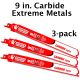Diablo Steel Demon Carbide Recip. Blade for Extreme Metals - 9 in. length - 3-pack