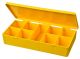 Tuff'Tainer 9-Compartment Storage Box - Yellow Polypropylene - 6-3/4