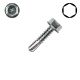 12 x 1-1/2 in. Self-Drilling Metal Screws, 305 Stainless Steel, Hex Head, Hex Drive - Qty:100