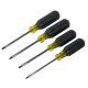 Klein 4-Piece Square-Drive Screwdriver Set, #'S 0, 1, 2, 3 x 4 in. Shank