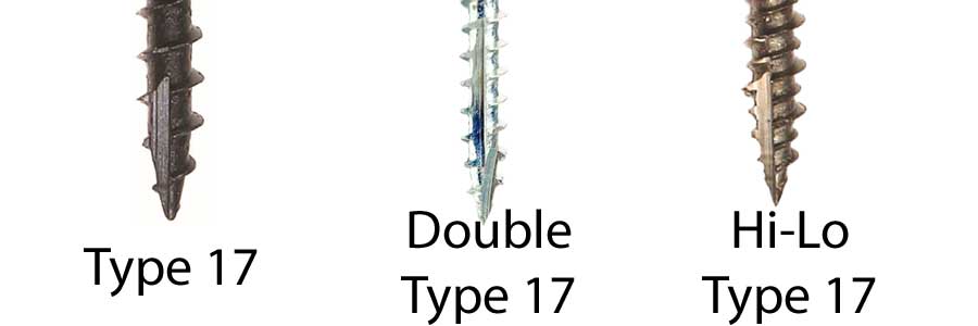 Type 17 Thread Cutting Screw Points