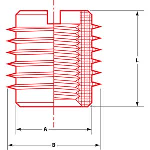 McFeely's Brass Threaded Inserts Technical Drawing