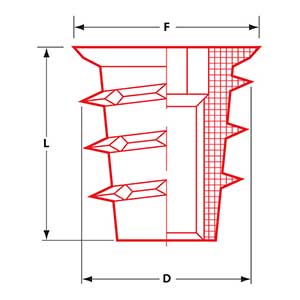 McFeely's Flanged Threaded Inserts Technical Drawing