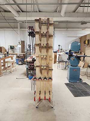 The left side view with more clamps. There are some Jorgenson Clamps from my dad's shop hanging here. 
