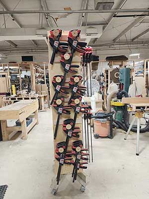 The right-side view loaded with clamps. You can never have to many clamps. 