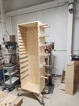 The finished cabinet box ready for the drawer boxes and shelves. 