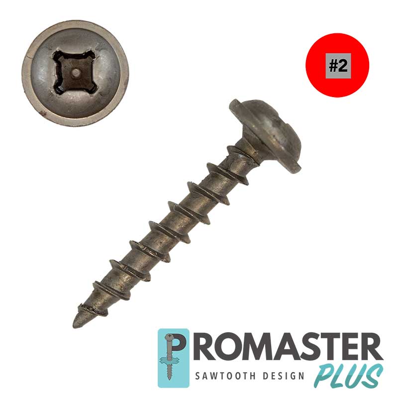 McFeely's #8 ProMaster® Round-Washer-Head Sawtooth Screws