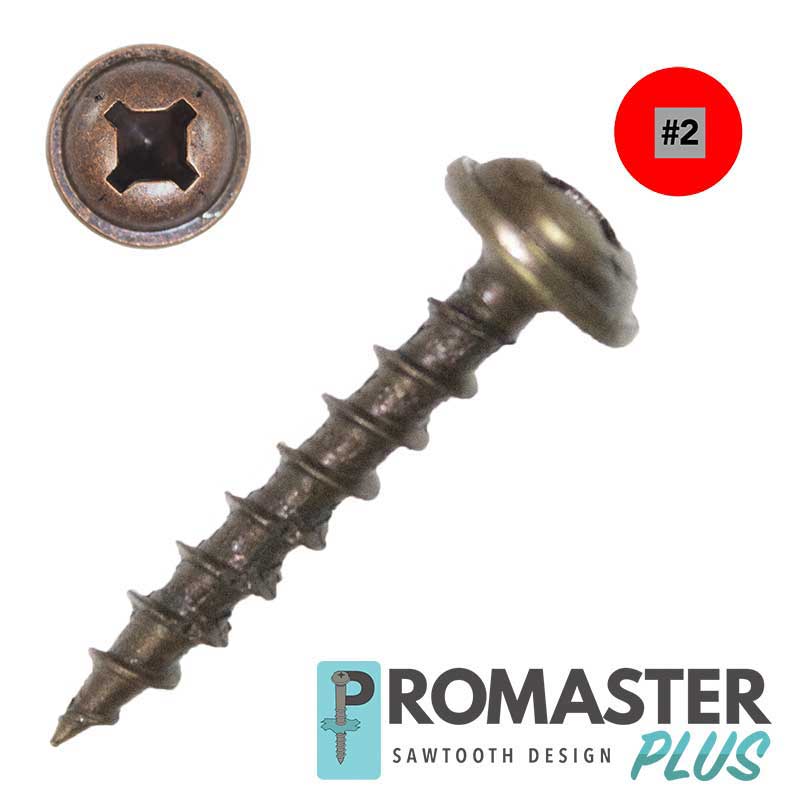 McFeely's #8 ProMaster® Round-Washer-Head Sawtooth Screws