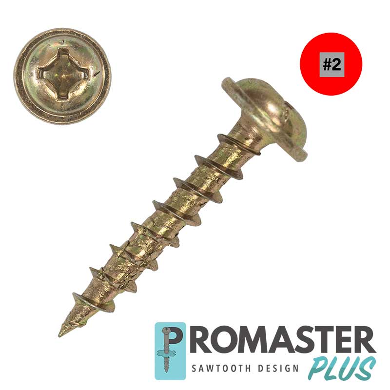 McFeely's #8 ProMaster® Round-Washer-Head Sawtooth Screws