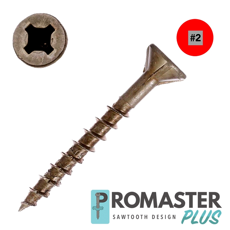 McFeely's McFeely's Promaster-Plus Wood Screws, Unplated Steel, Flat Head, Combo Drive Screws