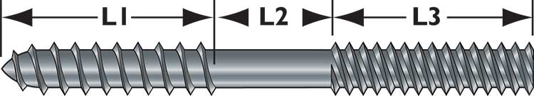 McFeely's Hanger Bolt Dimensions