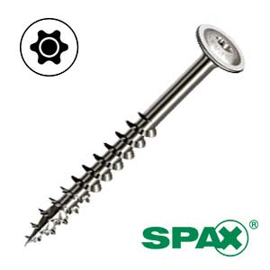 McFeely's SPAX Washer Head, Partial Thread, HCR-X (Exterior) T-Star Plus