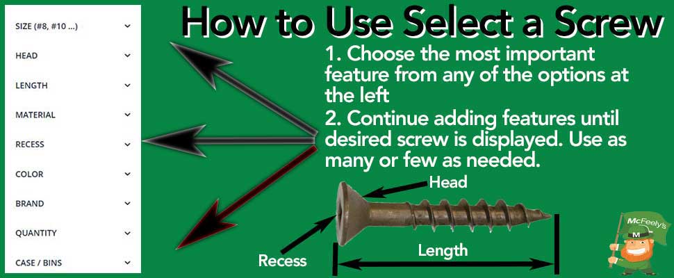 McFeely's Choosing the screw by head type
